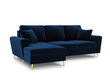 Stūra dīvāns Micadoni Home Moghan 4S-V, zils cena un informācija | Stūra dīvāni | 220.lv