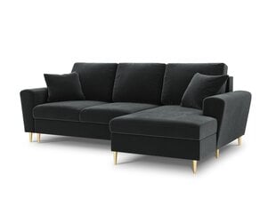 Stūra dīvāns Micadoni Home Moghan 4S-V, tumši pelēks cena un informācija | Stūra dīvāni | 220.lv