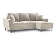 Stūra dīvāns Micadoni Home Moghan 4S-V, smilškrāsas/melns cena un informācija | Stūra dīvāni | 220.lv
