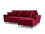 Stūra dīvāns Micadoni Home Moghan 4S-V, sarkans/melns