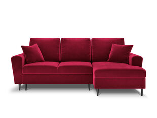 Stūra dīvāns Micadoni Home Moghan 4S-V, sarkans/melns cena un informācija | Stūra dīvāni | 220.lv
