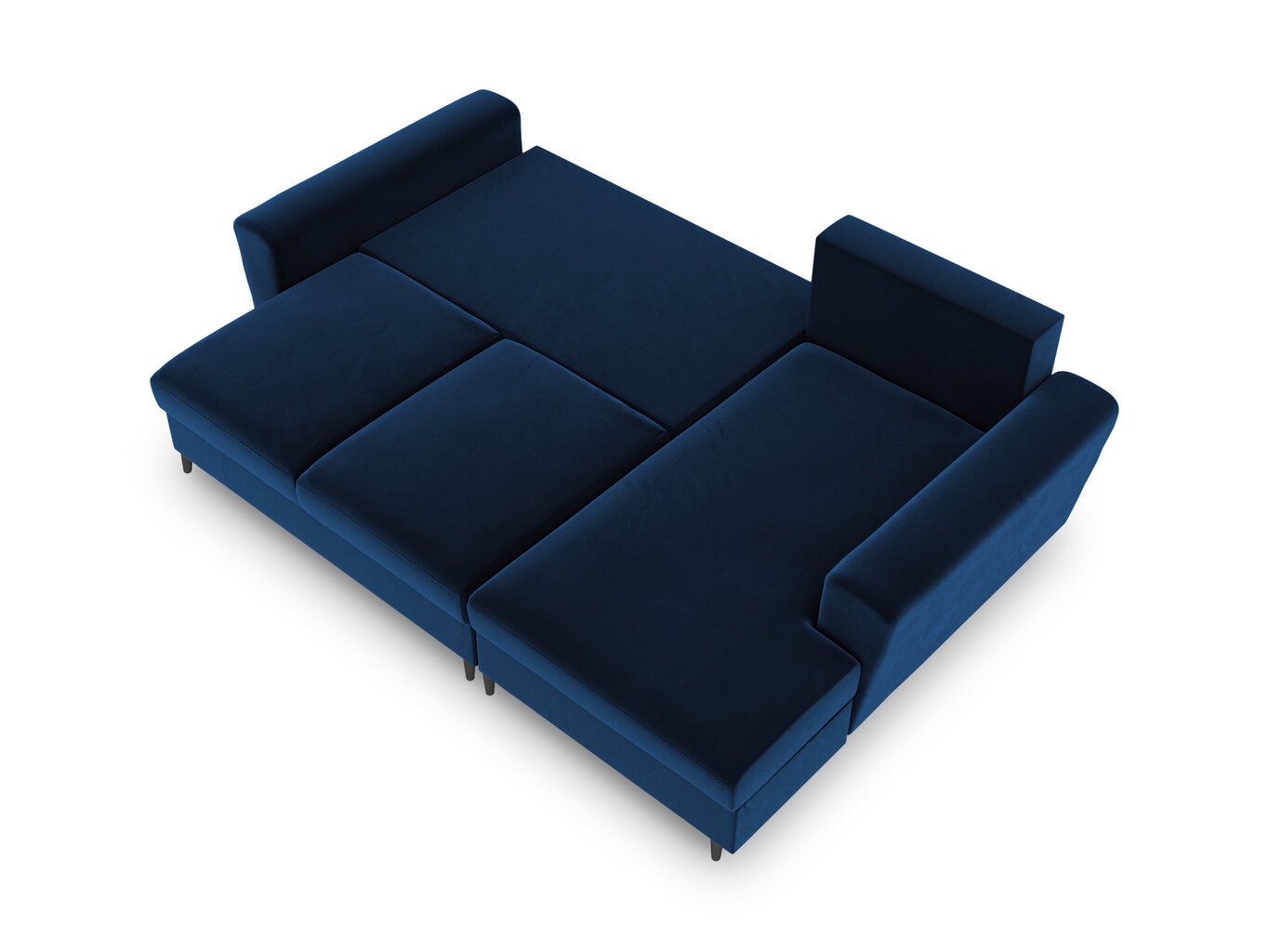 Stūra dīvāns Micadoni Home Moghan 4S-V, zils/melns cena un informācija | Stūra dīvāni | 220.lv