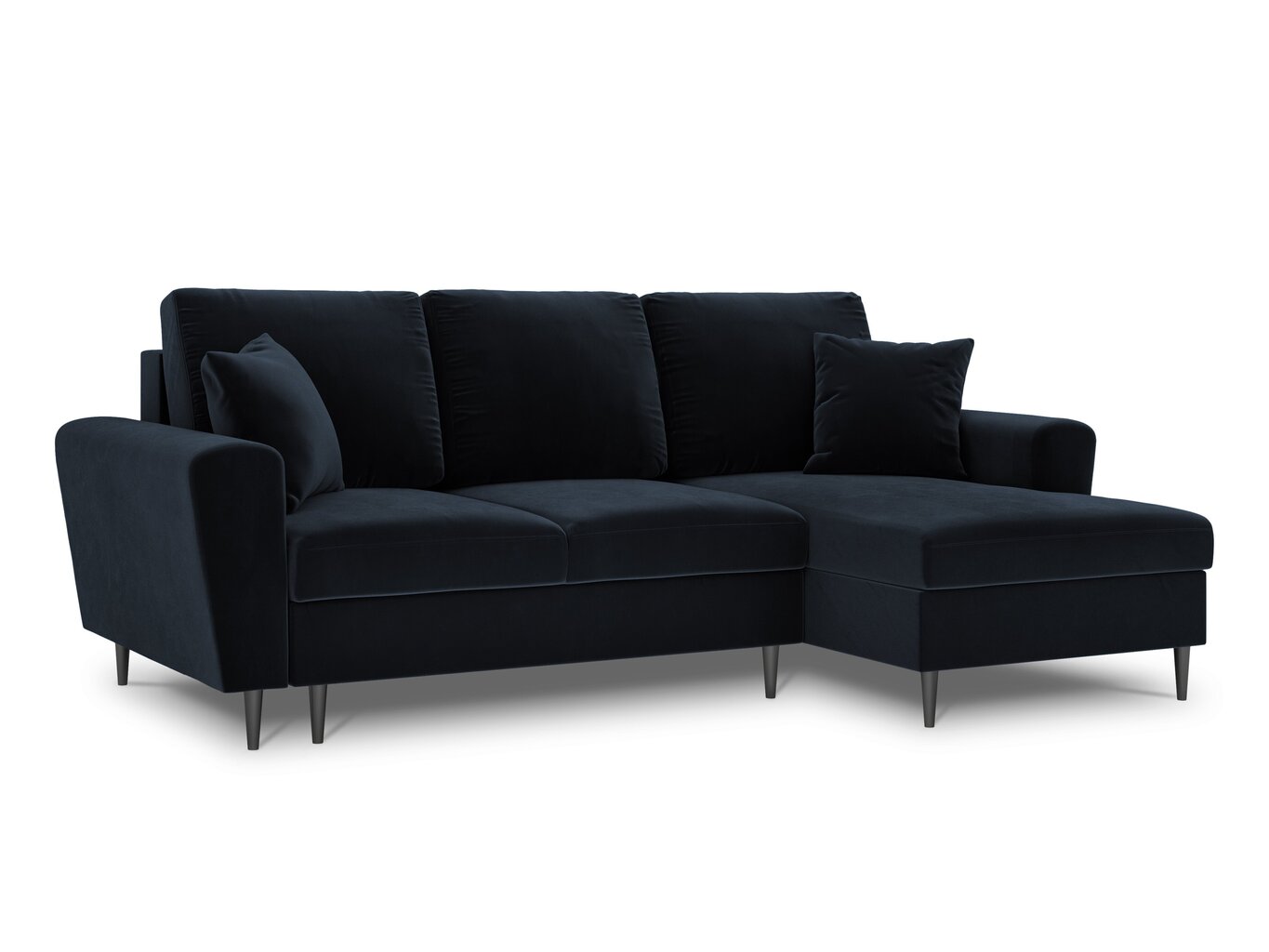 Stūra dīvāns Micadoni Home Moghan 4S-V, tumši zils/melns cena un informācija | Stūra dīvāni | 220.lv