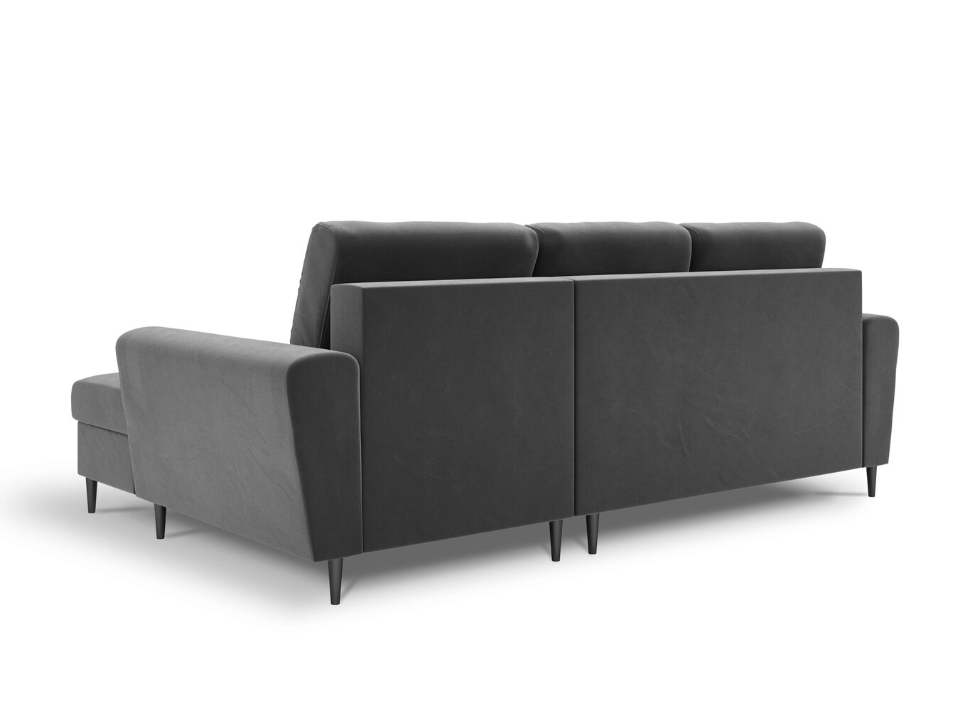 Stūra dīvāns Micadoni Home Moghan 4S-V, gaiši pelēks/melns cena un informācija | Stūra dīvāni | 220.lv