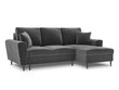 Stūra dīvāns Micadoni Home Moghan 4S-V, gaiši pelēks/melns cena un informācija | Stūra dīvāni | 220.lv