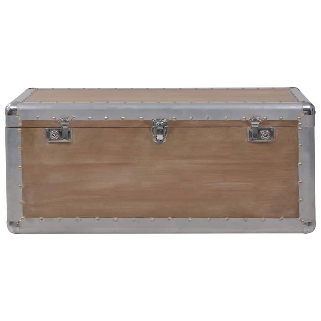 vidaXL uzglabāšanas kaste, 91x52x40 cm, brūna, egles masīvkoks cena un informācija | Veļas grozi un mantu uzglabāšanas kastes | 220.lv
