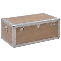 vidaXL uzglabāšanas kaste, 91x52x40 cm, brūna, egles masīvkoks cena un informācija | Veļas grozi un mantu uzglabāšanas kastes | 220.lv