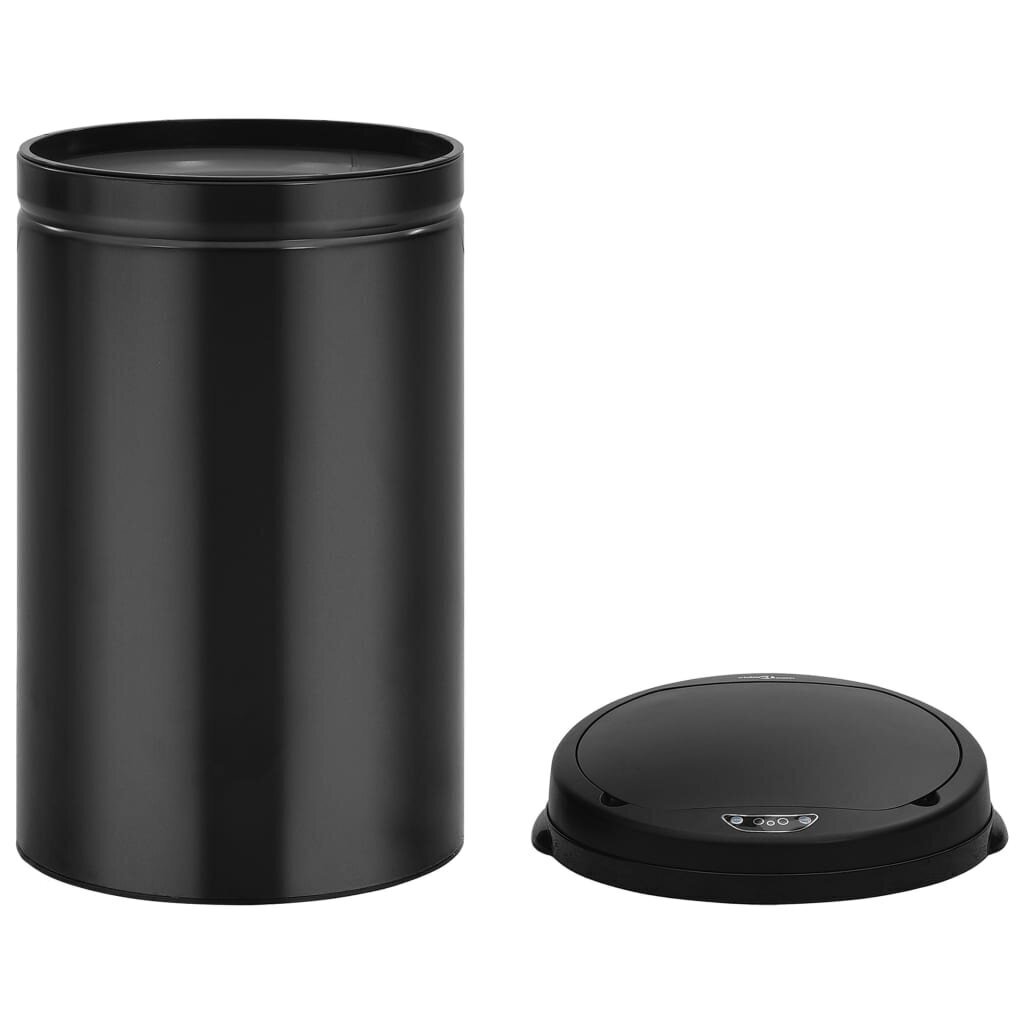 Automātiska atkritumu tvertne ar sensoru - vidaXL, melna, oglekļa tērauds, 40 L cena un informācija | Miskastes | 220.lv