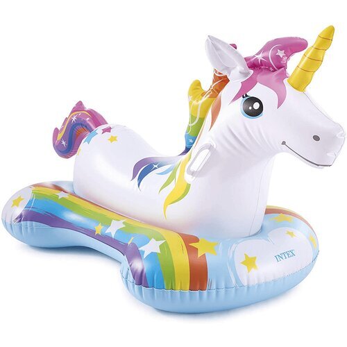 Intex 57552 Unicorn Ride-On 163*86cm (līdz 40kg) cena un informācija | Piepūšamās rotaļlietas un pludmales preces | 220.lv