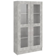 Vitrīna - vidaXL, betona pelēka, 82,5x30,5x150 cm, skaidu plāksne cena un informācija | Plaukti | 220.lv