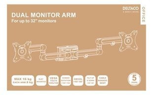 Deltaco Office DELO-0158 17-32” цена и информация | Кронштейны и крепления для телевизоров | 220.lv