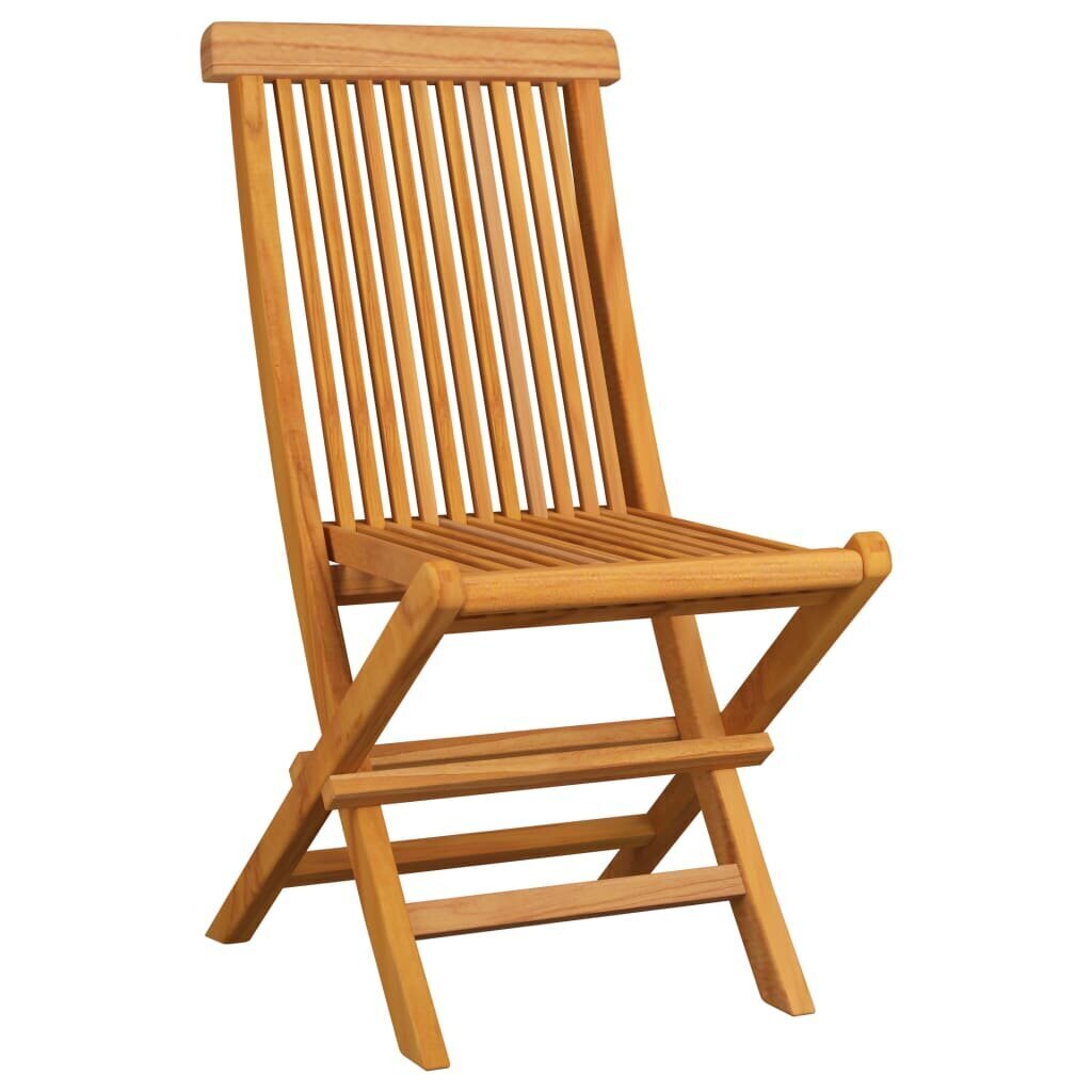 Dārza krēsli - vidaXL, pelēkbrūni matrači, 4 gab., masīvs tīkkoks cena un informācija | Dārza krēsli | 220.lv