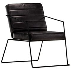 vidaXL atpūtas krēsls, melna dabīgā āda цена и информация | Кресла в гостиную | 220.lv