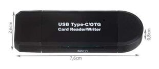 Karšu lasītājs 5in1 USB, USB-C, USB 3.1 C tips, Micro USB, Card reader цена и информация | Адаптеры и USB разветвители | 220.lv