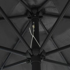 vidaXL saulessargs ar LED gaismiņām un alumīnija kātu, 270 cm, pelēks цена и информация | Зонты, маркизы, стойки | 220.lv