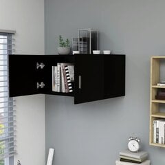 vidaXL sienas skapītis, melns, 80x39x40 cm, skaidu plāksne цена и информация | Шкафчики в гостиную | 220.lv
