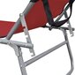 vidaXL sauļošanās zvilnis ar jumtiņu, sarkans alumīnijs cena un informācija | Sauļošanās krēsli | 220.lv