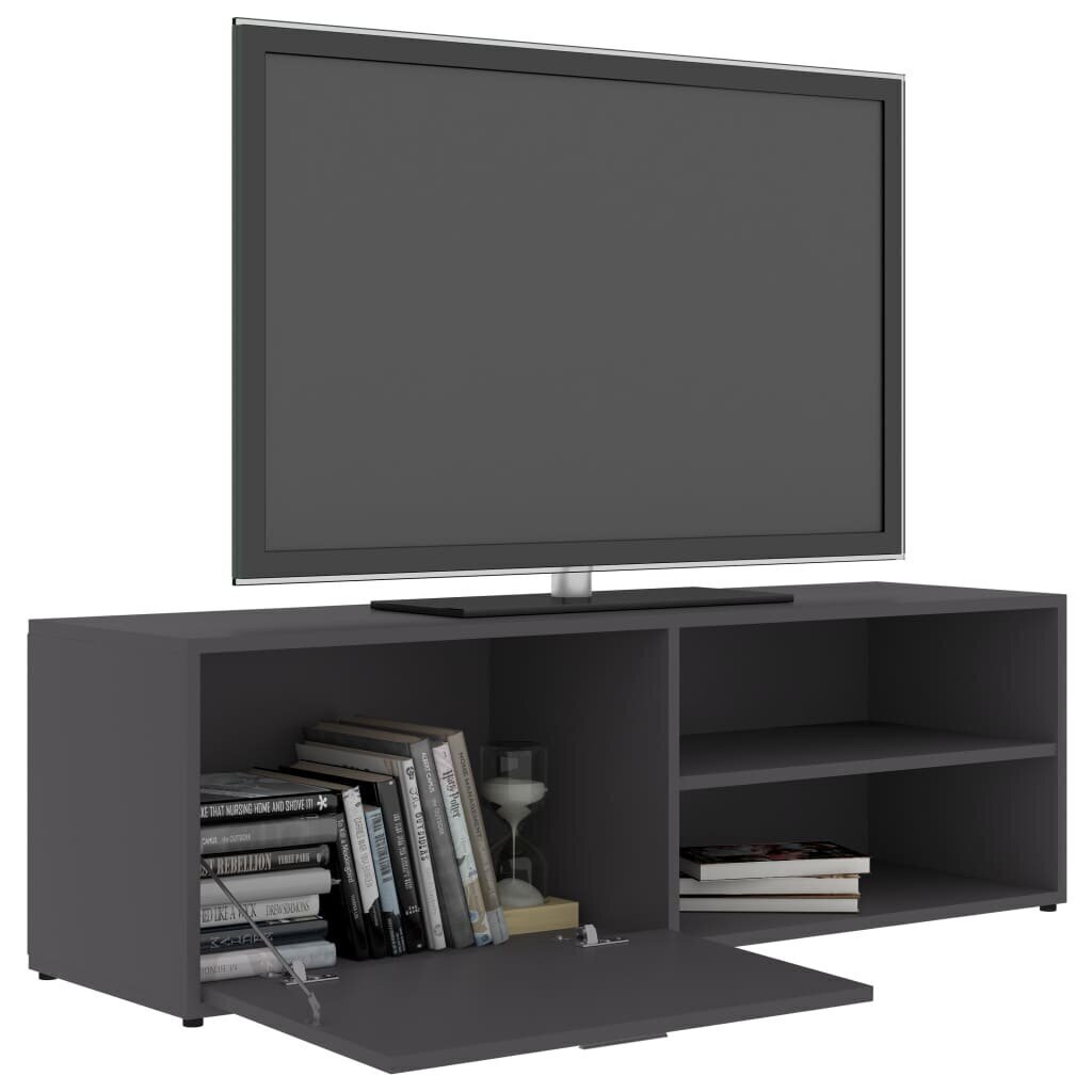 vidaXL TV skapītis, pelēks, 120x34x37 cm, skaidu plāksne cena un informācija | TV galdiņi | 220.lv