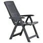 vidaXL atgāžami dārza krēsli, 2 gab., antracītpelēka plastmasa цена и информация | Dārza krēsli | 220.lv