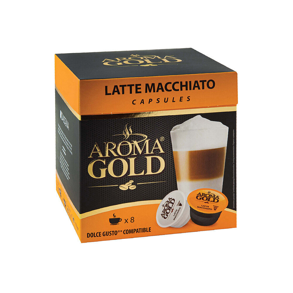 Kafijas kapsulas Aroma Gold Latte Macchiato, 193,6 g cena un informācija | Kafija, kakao | 220.lv