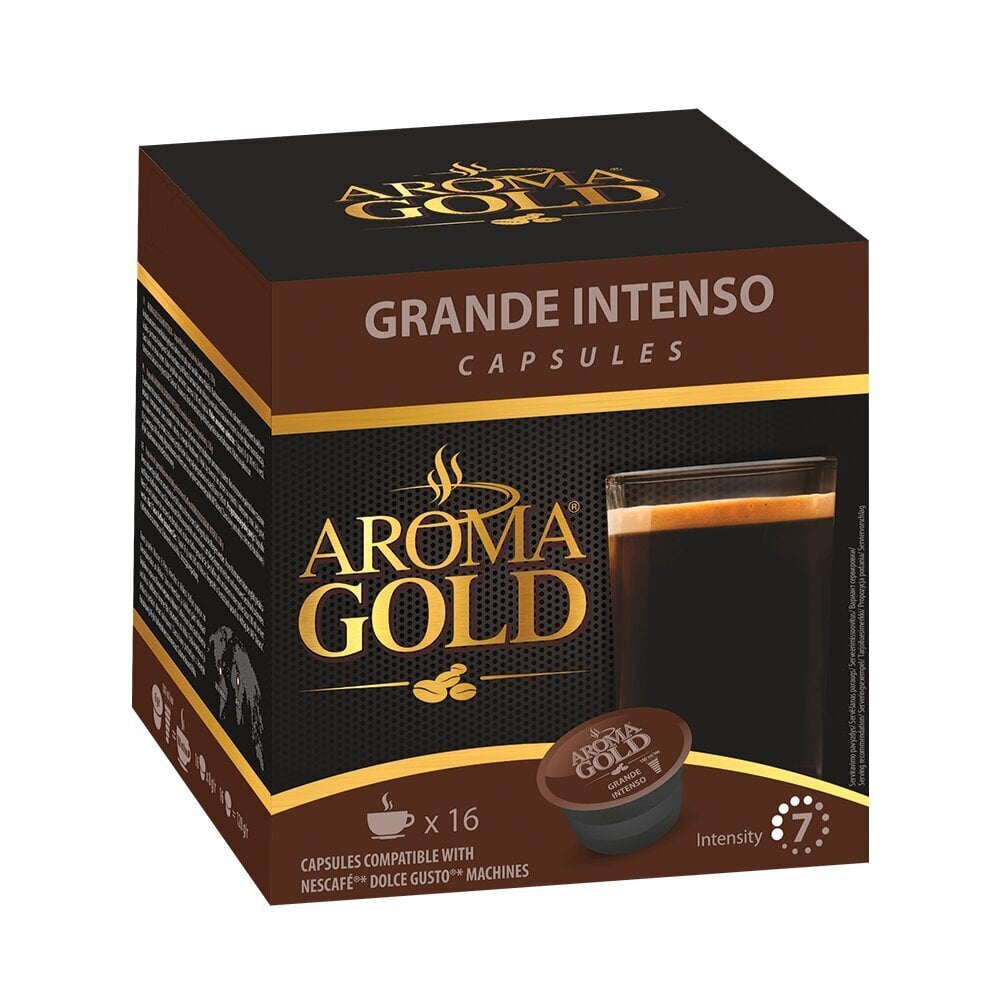 Kafijas kapsulas Aroma Gold Grande Intenso, 128 g cena un informācija | Kafija, kakao | 220.lv