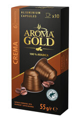 Kafijas kapsulas AROMA GOLD Crema, 10 gab., 55 g, piemērotas Nespresso® ierīcēm цена и информация | Кофе, какао | 220.lv