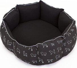 Hobbydog лежак New York, L, Black Dogs, 65x55 см цена и информация | Лежаки, домики | 220.lv
