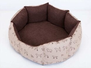Hobbydog лежак New York, L, Beige Dogs, 65x55 см цена и информация | Лежаки, домики | 220.lv