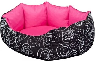 Hobbydog лежак New York, L, Pink/Black Circles, 65x55 см цена и информация | Лежаки, домики | 220.lv