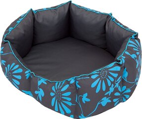 Hobbydog лежак New York, L, Grey/Blue Flowers, 65x55 см цена и информация | Лежаки, домики | 220.lv