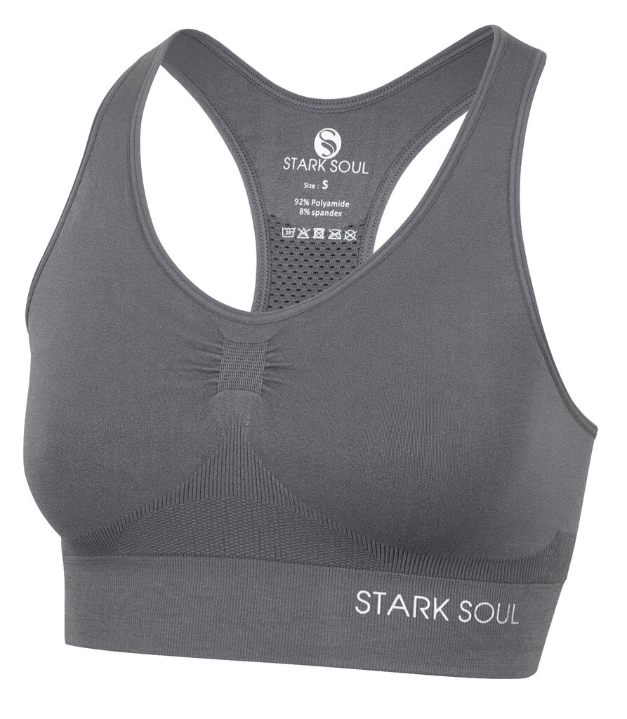 Sporta krūšturis sievietēm Stark Soul® seamless microfiber sport bustier, pelēks цена и информация | Sporta apģērbs sievietēm | 220.lv