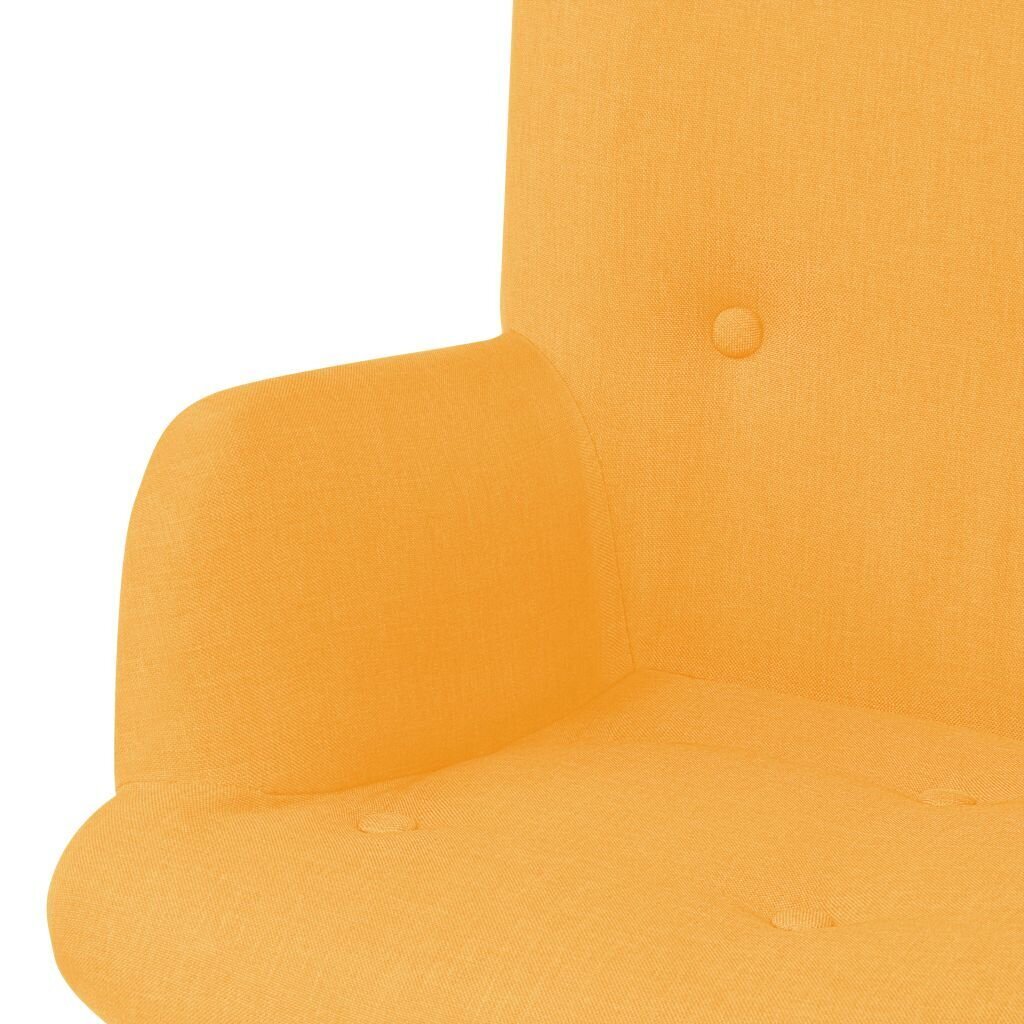 vidaXL atpūtas krēsls ar kājsoliņu, dzeltens audums cena un informācija | Atpūtas krēsli | 220.lv