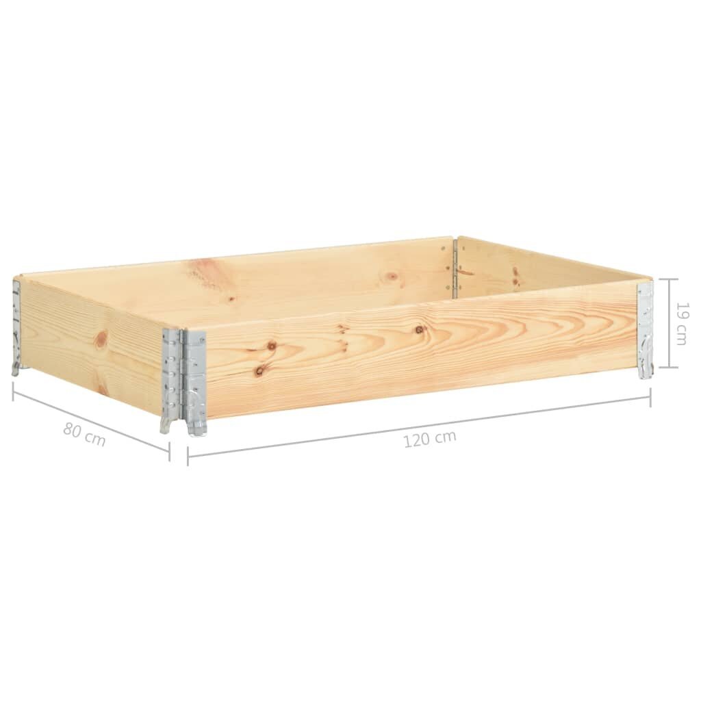 vidaXL puķu kaste, 80x120 cm, priedes masīvkoks cena un informācija | Balkona kastes | 220.lv
