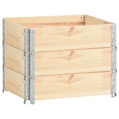 vidaXL puķu kastes, 3 gab., 60x80 cm, priedes masīvkoks cena un informācija | Balkona kastes | 220.lv