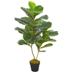 vidaXL mākslīgais augs, lirveida fikuss ar podiņu, zaļš, 90 cm cena un informācija | Mākslīgie ziedi | 220.lv