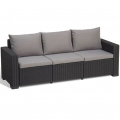 Dārza dīvāns trīsvietīgs California 3 Seater Sofa, pelēks cena un informācija | Dārza krēsli | 220.lv