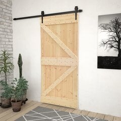 vidaXL durvis, 80x210 cm, priedes masīvkoks цена и информация | Межкомнатные двери | 220.lv