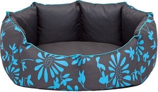 Hobbydog лежак New York, M, Grey/Blue Flowers, 50x40 см цена и информация | Лежаки, домики | 220.lv