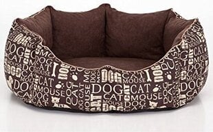 Hobbydog лежак New York, M, Brown Words, 50x40 см цена и информация | Лежаки, домики | 220.lv