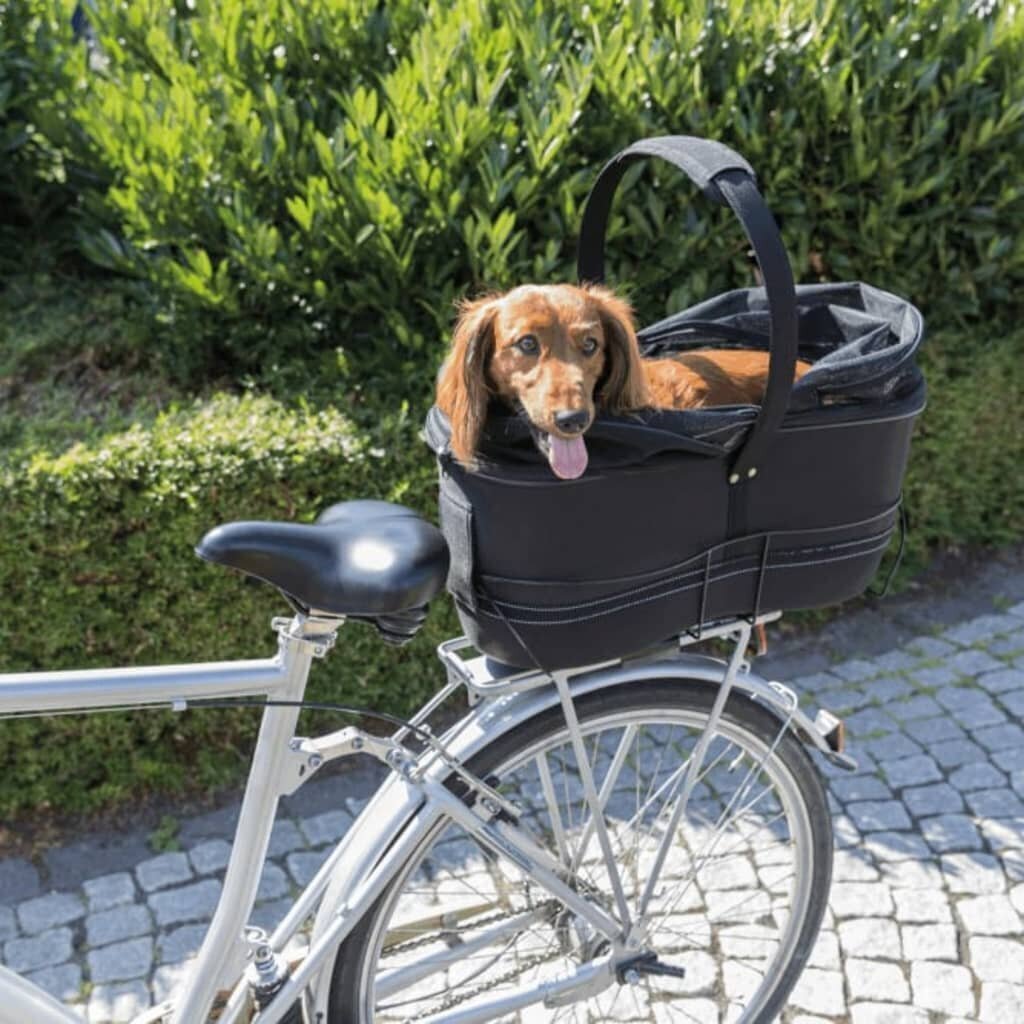 Trixie velosipēda soma, paredzēta lieliem bagāžniekiem 29×49×60 cm, melna cena un informācija | Transportēšanas būri, somas | 220.lv