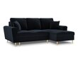 Stūra dīvāns Micadoni Home Moghan 4S-V, tumši zils cena un informācija | Stūra dīvāni | 220.lv