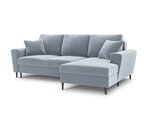 Stūra dīvāns Micadoni Home Moghan 4S-V, gaiši zils/melns