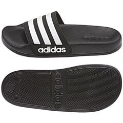 Iešļūcenes pusaudžiem Adidas Adilette Shower Black, melnas cena un informācija | Bērnu apavi pludmalei | 220.lv