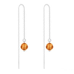 Серебряные серьги Round Bead Chain, Tangerine цена и информация | Серьги | 220.lv