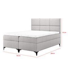 Кровать Selsey Firome, 140x200 см, светло-серая цена и информация | Кровати | 220.lv