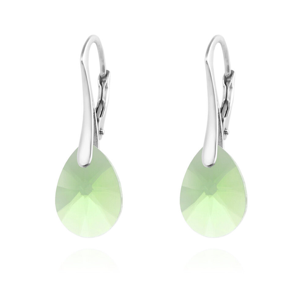 Sudraba auskari Pear Xilion Cut, Peridot cena un informācija | Auskari | 220.lv