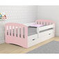 Bērnu gulta ar matraci Selsey Pamma, 80x180 cm, balta/gaiši rozā cena un informācija | Bērnu gultas | 220.lv