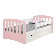 Детская кровать с матрасом Selsey Pamma, 80x180 см, белая/светло-розовая цена и информация | Детские кровати | 220.lv