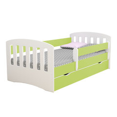 Bērnu gulta ar matraci Selsey Pamma, 80x180 cm, balta/zaļa cena un informācija | Bērnu gultas | 220.lv