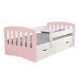 Детская кровать Selsey Pamma, 80x180 см, белая/светло-розовая